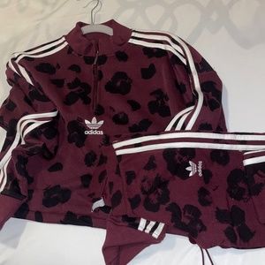 Adidas matching cropped jacket with leggings